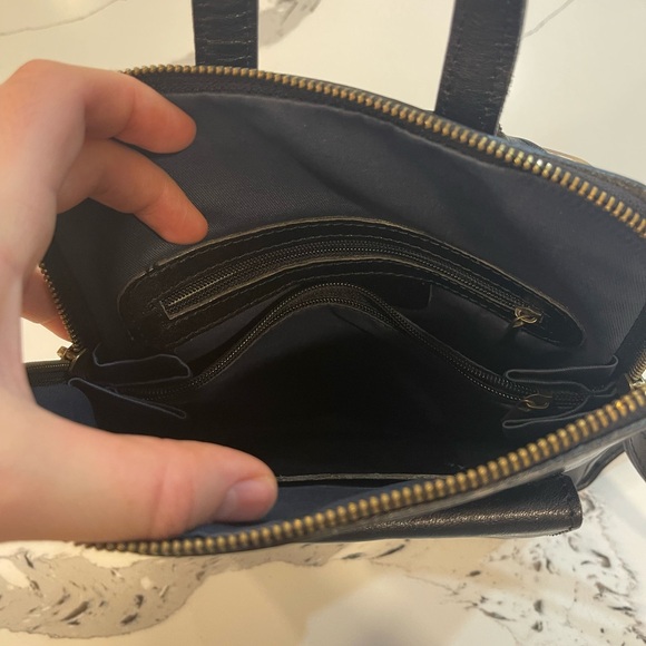 Genuine Italian Leather Black Backpack/ Crossbody main image 7